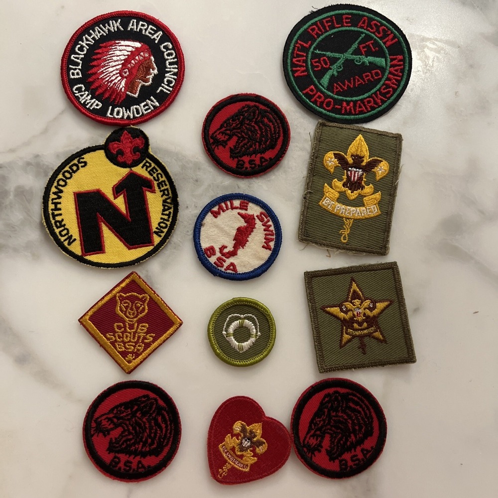 12 Vintage Boy Scout BSA‎ Jamboree Illinois  Blackhawk 1960's Patches Badges Cub